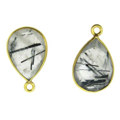 Wholesale Gold plated Sterling Silver Small Teardrop Bezel Iolite Quartz Gemstone Pendant, Wholesale Gemstone Pendants for Jewelry Making