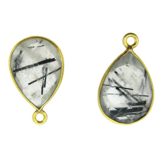 Wholesale Gold plated Sterling Silver Small Teardrop Bezel Iolite Quartz Gemstone Pendant, Wholesale Gemstone Pendants for Jewelry Making