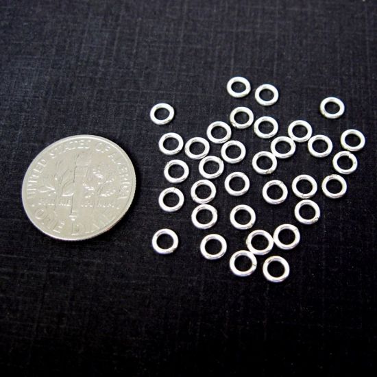 Wholesale Sterling Silver Closed Jump Rings - 20ga, 4mm (20pcs)