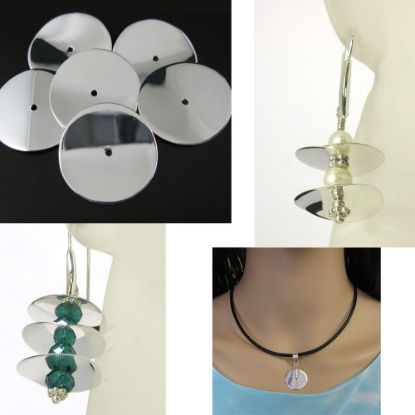 Wholesale Sterling Silver Large Smooth Wavvy Disc Charms and Pendants for Jewelry Making, Wholesale Findings