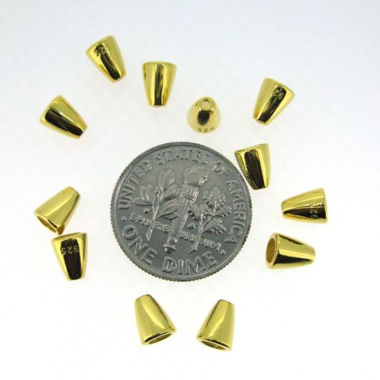 Wholesale Gold plated Sterling Silver Cone Bead Cap, Wholesale Findings