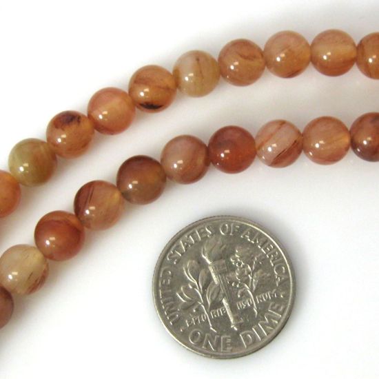 Wholesale Peach Aventurine - Natural Stone - Smooth Round Beads -6mm (sold per strand)