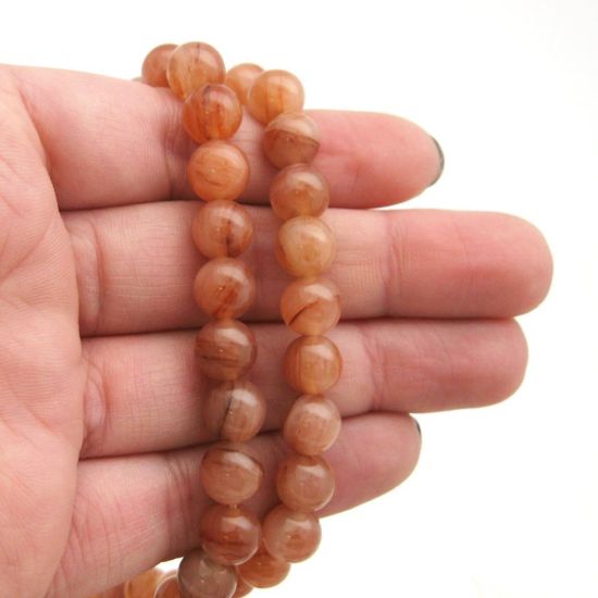 Wholesale Peach Aventurine - Natural Stone - Smooth Round Beads - 8mm (sold per strand)