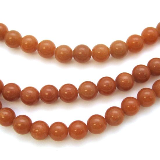 Wholesale Red Aventurine - Natural Stone - Smooth Round Beads - 8mm (sold per strand)