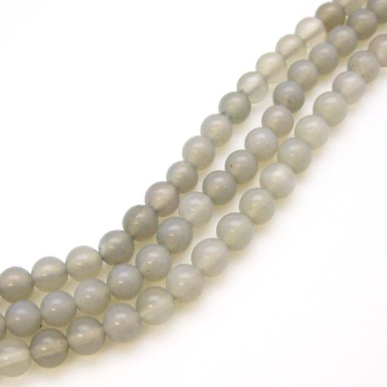 Wholesale Grey Agate Beads - Smooth Round 6mm (Sold Per Strand)