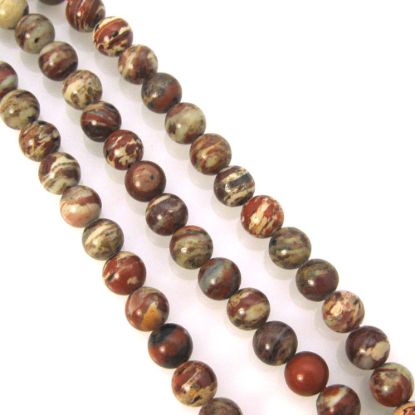 Wholesale Natural Brecciated Jasper Beads - 6mm Smooth Round (Sold Per Strand)
