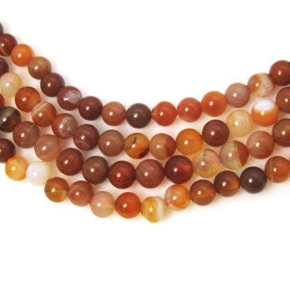 Wholesale Red Agate Beads - Smooth Round 6mm (Sold Per Strand)
