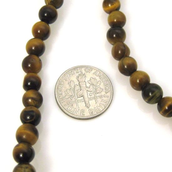 Wholesale Tiger's Eye Beads - 6mm Smooth Round (Sold Per Strand)