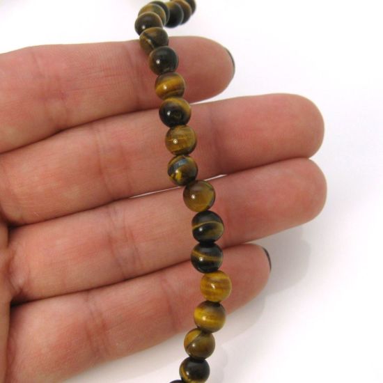 Wholesale Tiger's Eye Beads - 6mm Smooth Round (Sold Per Strand)