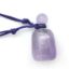 Wholesale Amethyst Essential Oil Bottle with Silk Cord Necklace - Irregular Shape - February Birthstone