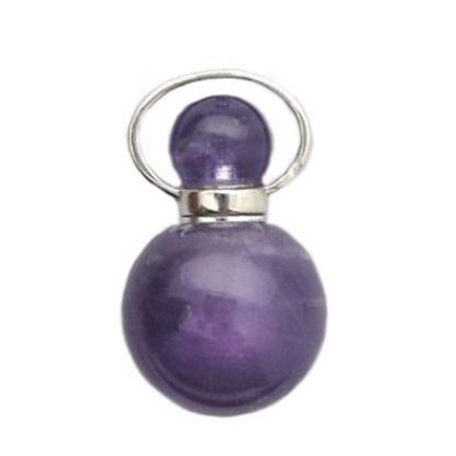 Wholesale Amethyst essential oil bottle, Mini 2- Beaded Shape - February Birthstone