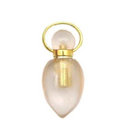 Wholesale Rose Quartz Gold Plated essential oil bottle, Mini 2- Arrowhead Shape