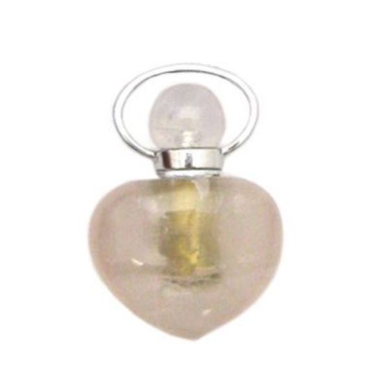 Wholesale Rose Quartz essential oil bottle, Mini 2- Heart Shape