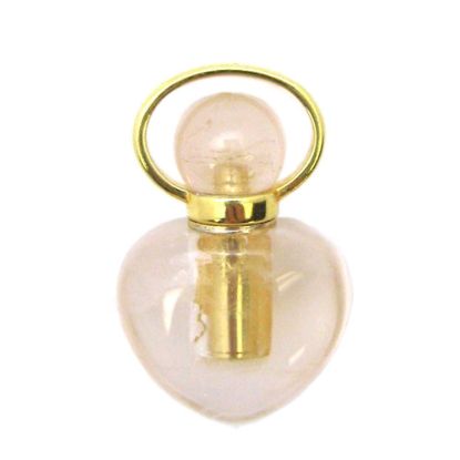 Rose Quartz Gold Plated essential oil bottle, Mini 2- Heart Shape