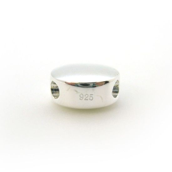 Wholesale Sterling Silver Circle Shaped Sliding Beads with Silicone-Double Hole Stopper Beads (1 piece)