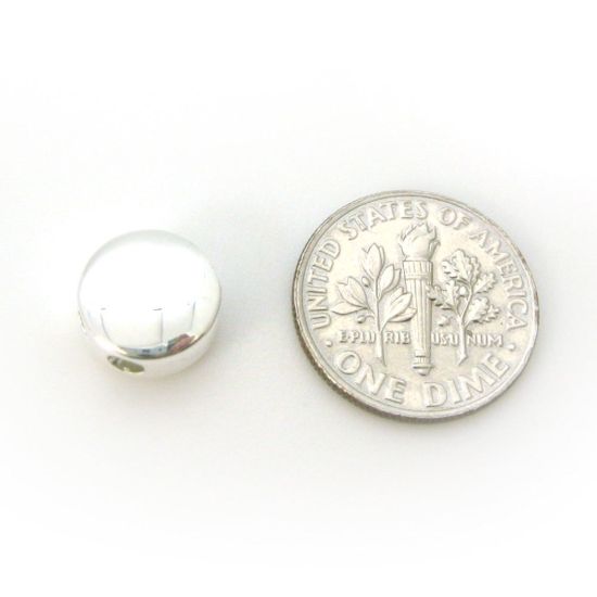 Wholesale Sterling Silver Circle Shaped Sliding Beads with Silicone-Double Hole Stopper Beads (1 piece)