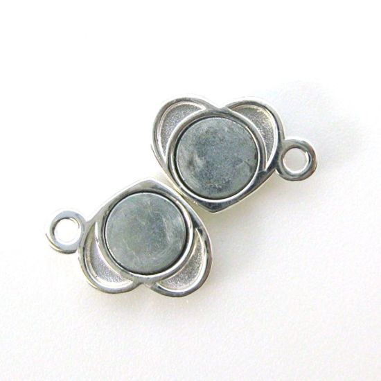 Wholesale Sterling Silver Smooth Shiny Heart Magnetic Clasp (1 clasp)