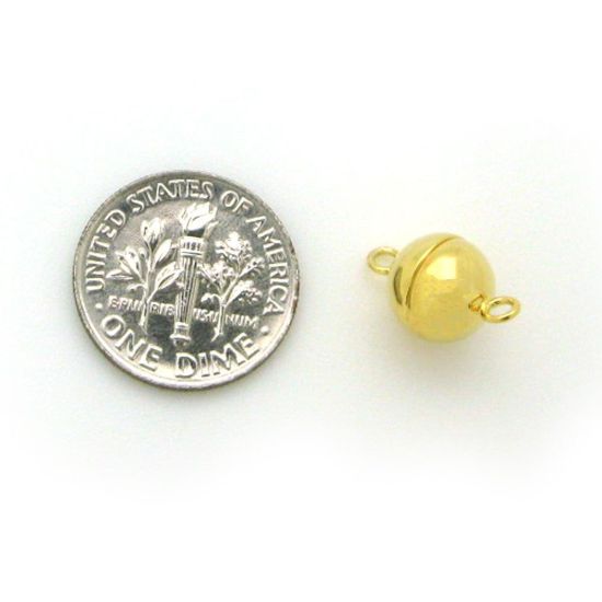 Wholesale Sterling Silver Smooth Shiny Magnetic Ball Clasp - 8mm (1 clasp)