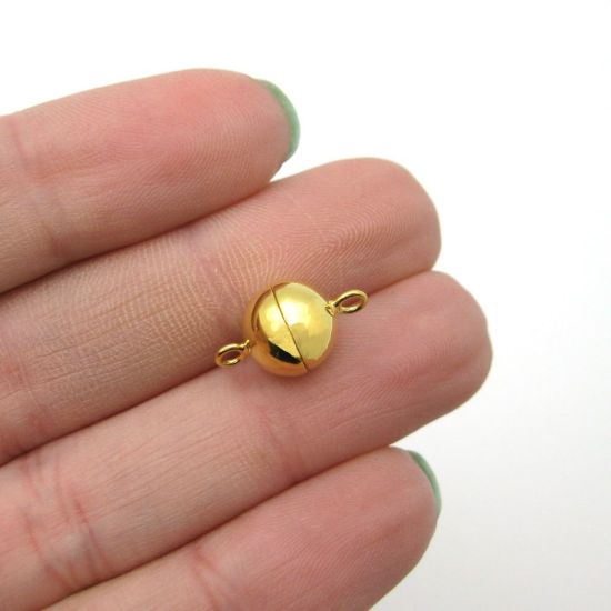 Wholesale Sterling Silver Smooth Shiny Magnetic Ball Clasp - 8mm (1 clasp)
