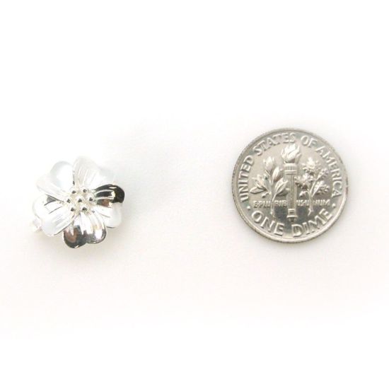 Wholesale Sterling Silver Magnetic Flower Bail Clasp - 13mm (1 clasp)