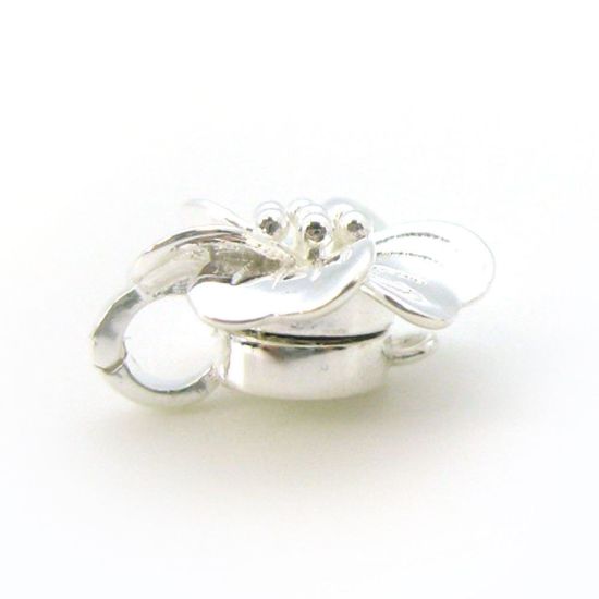 Wholesale Sterling Silver Magnetic Flower Bail Clasp - 13mm (1 clasp)