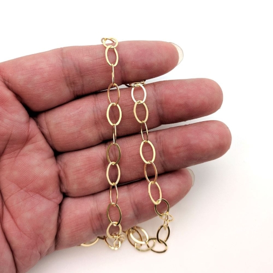 Wholesale Sterling Silver Large Flat Cable Oval Chain Necklace Chain, Wholesale Bulk Necklace Chains
