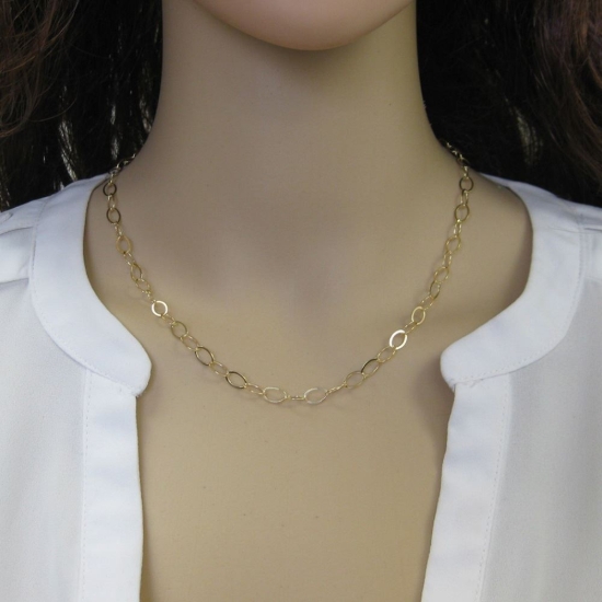 Wholesale Sterling Silver Large Flat Cable Oval Chain Necklace Chain, Wholesale Bulk Necklace Chains