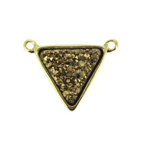 Wholesale Gold Plated Gold Agate Titanium Triangle Druzy Connector