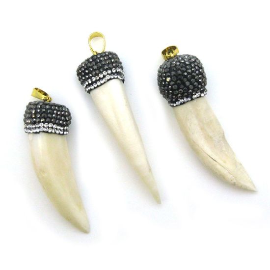 Wholesale Pave Pendant Ox Bone Tusk Pendant Wholesale Pendants for Jewelry Making