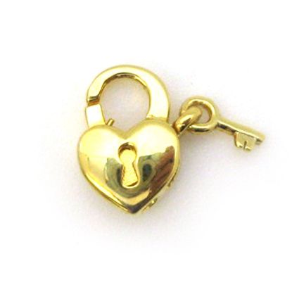 Wholesale Gold Over Sterling Silver Heart Lock Lobster Clasp (1 pc)