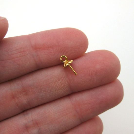 Wholesale Sterling Silver Fancy Peg Bail for Half Drilled Pearls and Beads