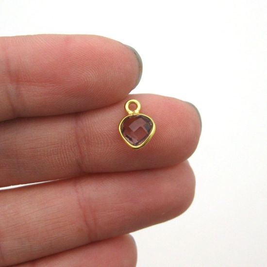 Wholesale Sterling Silver Elongated Teardrop Bezel Amethyst Quartz Gemstone Pendant, Wholesale Gemstone Pendants for Jewelry Making