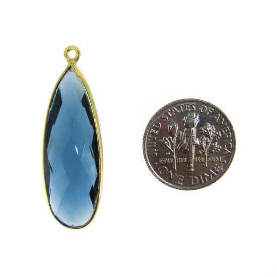 Wholesale Gold plated Sterling Silver Elongated Teardrop Bezel Citrine Quartz Gemstone Pendant, Wholesale Gemstone Pendants for Jewelry Making