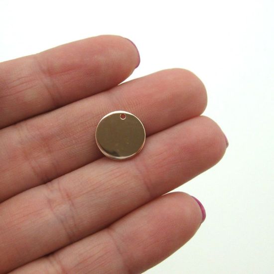 Wholesale Rose Gold Over Sterling Silver Round Stamping Blank - 12mm