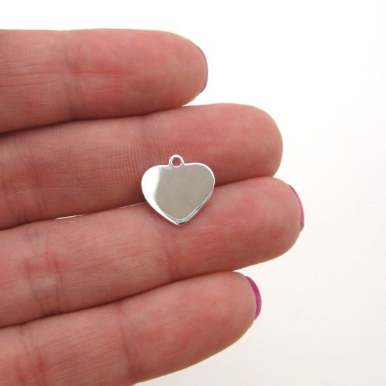 Wholesale Sterling Silver Heart Charm Stamping Blank - 12mm