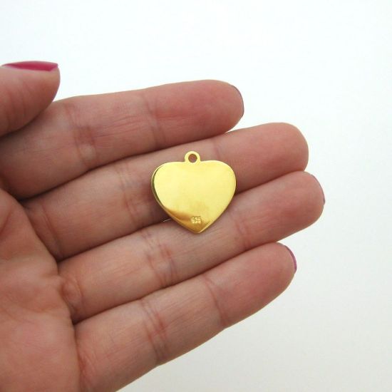 Wholesale Gold Over Sterling Silver Heart Charm Stamping Blank - 19x20mm