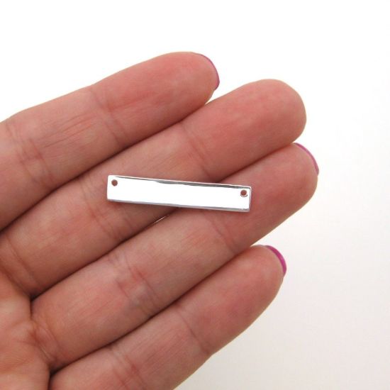 Wholesale Sterling Silver Rectangle Stamping Blank Bar Pendant Connector