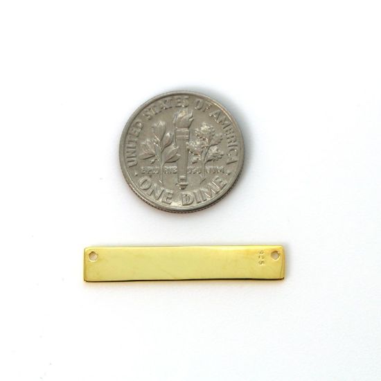Wholesale Gold Over Sterling Silver Rectangle Stamping Blank Bar Pendant Connector