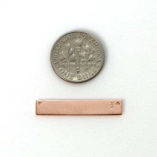 Wholesale Rose Gold Over Sterling Silver Rectangle Stamping Blank Bar Pendant Connector