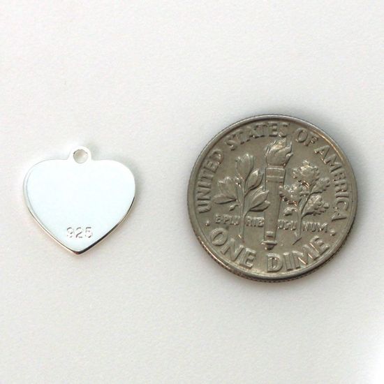 Wholesale Sterling Silver Heart Charm Stamping Blank - 12mm