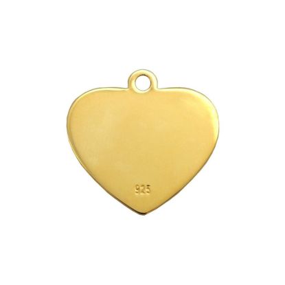 Wholesale Gold Over Sterling Silver Heart Charm Stamping Blank -12mm