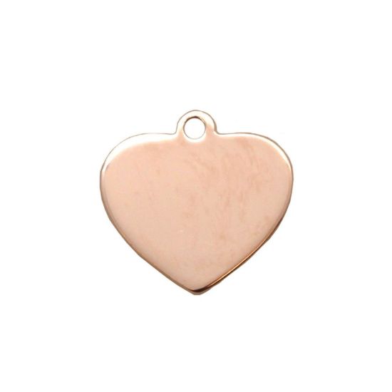 Wholesale Rose Gold Over Sterling Silver Heart Charm Stamping Blank - 12mm