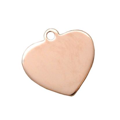 Wholesale Rose Gold Over Sterling Silver Heart Charm Stamping Blank - 19x20mm