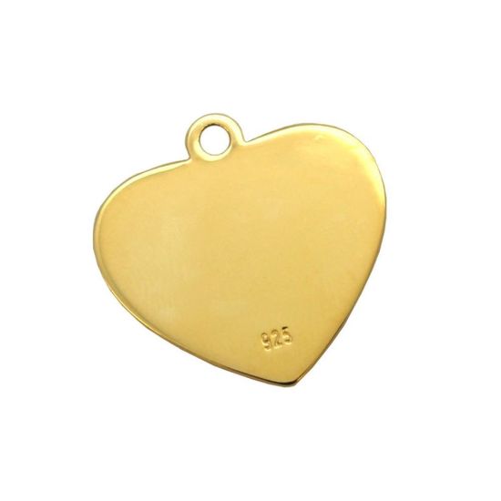 Wholesale Gold Over Sterling Silver Heart Charm Stamping Blank - 19x20mm