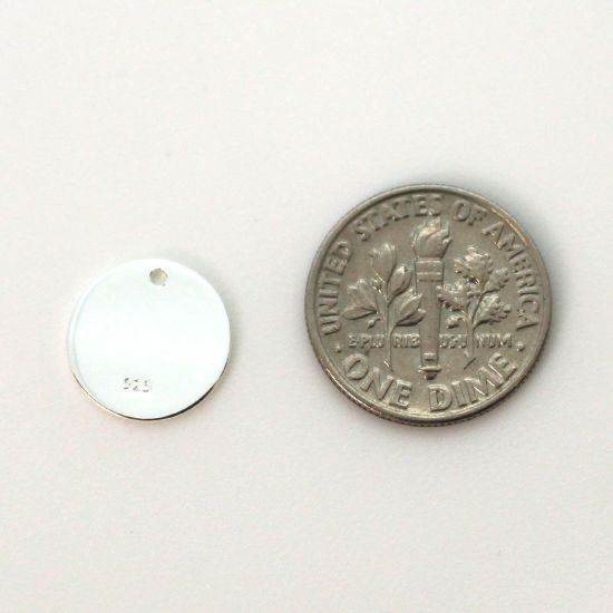 Wholesale Sterling Silver Round 10mm Circle Charm Tag for Jewelry Making, Wholesale Earwire and Findings