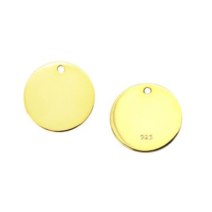 Wholesale 18K Gold Over Sterling Silver Round Stamping Blanks - 12mm