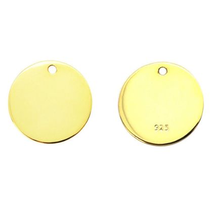 Wholesale 18K Gold Over Sterling Silver Round Stamping Blanks - 18mm