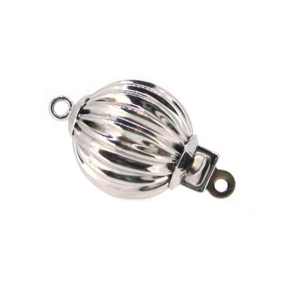 Wholesale 14K White Gold Round Filligree Ball Clasp (10mm)
