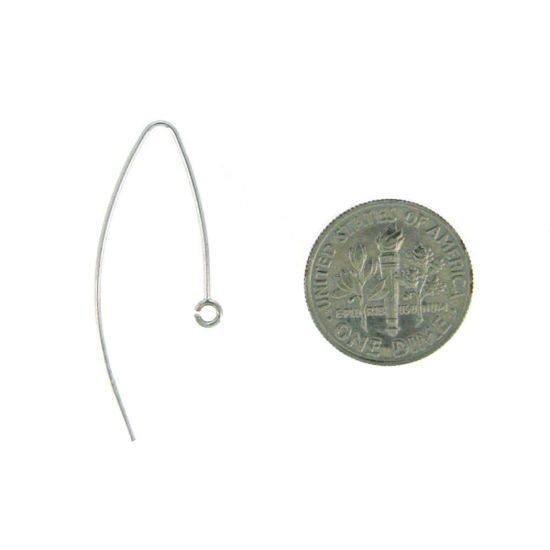 Wholesale 14K White Gold Marquise Ear Wire (1 pair)