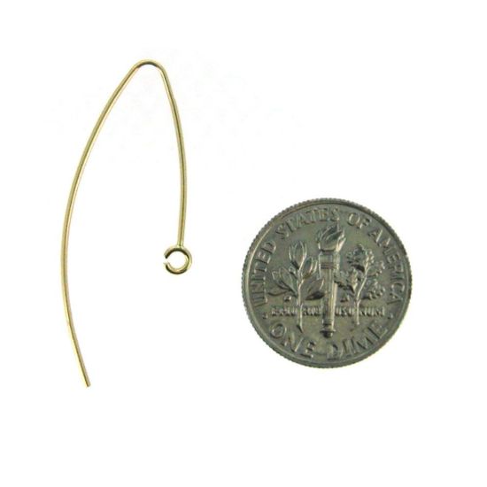 Wholesale 14K Yellow Gold Marquise Ear Wire (1 pair)